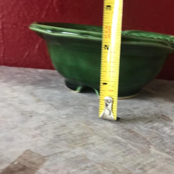 Vintage McCoy Green Flower Shaped Bowl - Picture 8 of 14